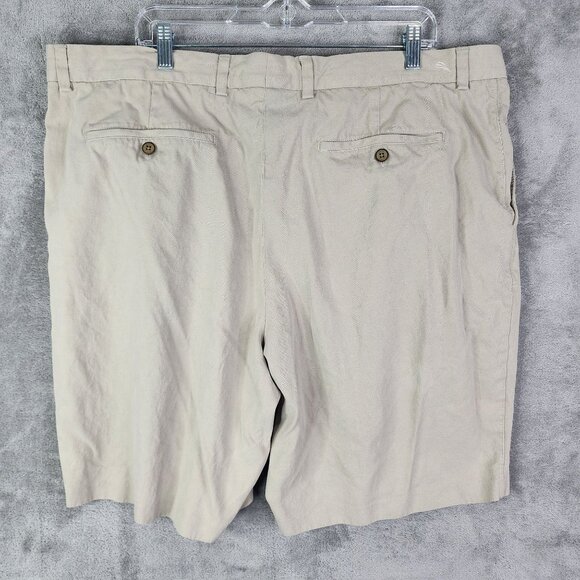 Mens Beige Tommy Bahama Pleated Shorts Silk & Cotton Blend 10" Inseam Size 42L - Picture 7 of 12